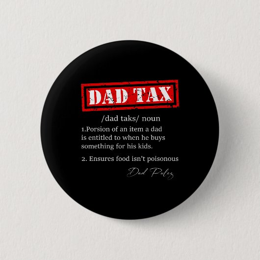 Grappig Pap Belasting Definitie Sarcastisch Vaderd Ronde Button 5,7 Cm (Voorkant)