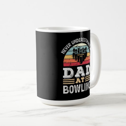 Grappig pap bij Bowling Vaderdag Gift Mannen Koffiemok (Voorkant rechts)