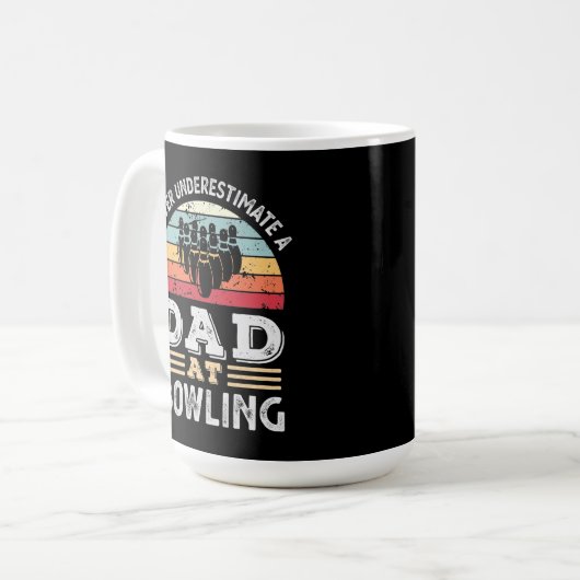 Grappig pap bij Bowling Vaderdag Gift Mannen Koffiemok (Voorkant links)