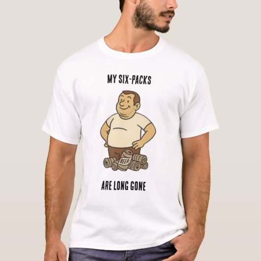 Grappig pap Bod ontwerp-"Mijn zes packs zijn al la T-shirt (Voorkant)