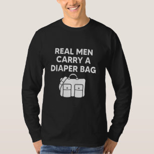 Grappig pap citeert, echte Mannen dragen een luier T-shirt