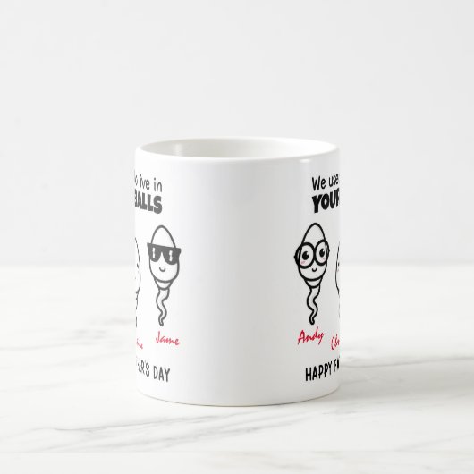 Grappig pap dat we in je ballen woonden Coffee Mok (Center)