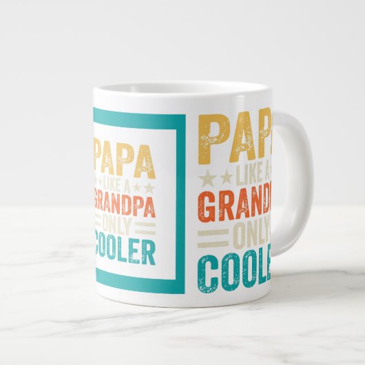 Grappig "Papa als een opa alleen maar cooler" Grote Koffiekop (Voorkant rechts)