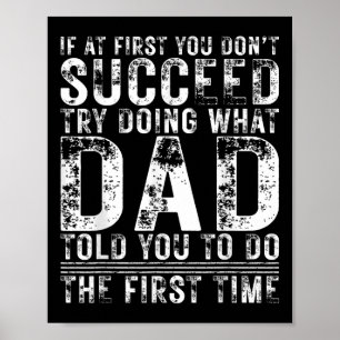 Grappig papa als je in eerste instantie niet slaag poster