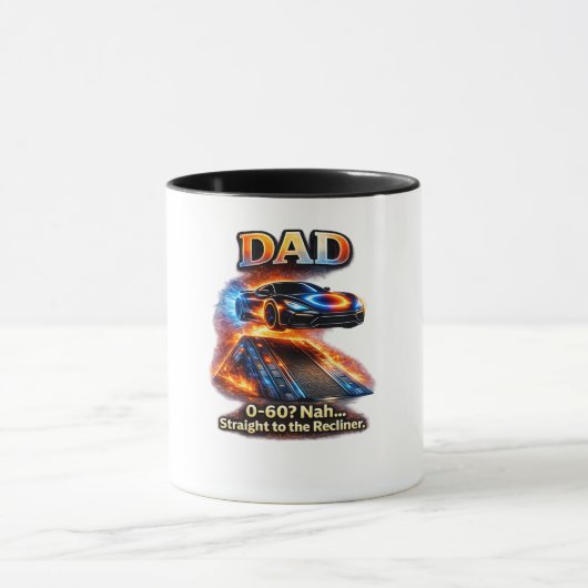Grappig papa-auto T-shirt – “0–60? Nee… Rechtstree Mok (Midden)