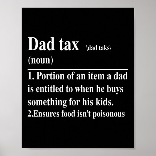 Grappig papa Belasting Definitie Papa Vaderdag Poster (Voorkant)