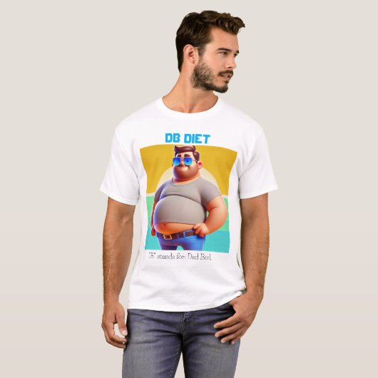 Grappig Papa Bod T-shirt – DB Diet (Voorkant volledig)