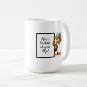 Grappig papa cadeau met grappige en eigenzinnige e koffiemok (Voorkant rechts)