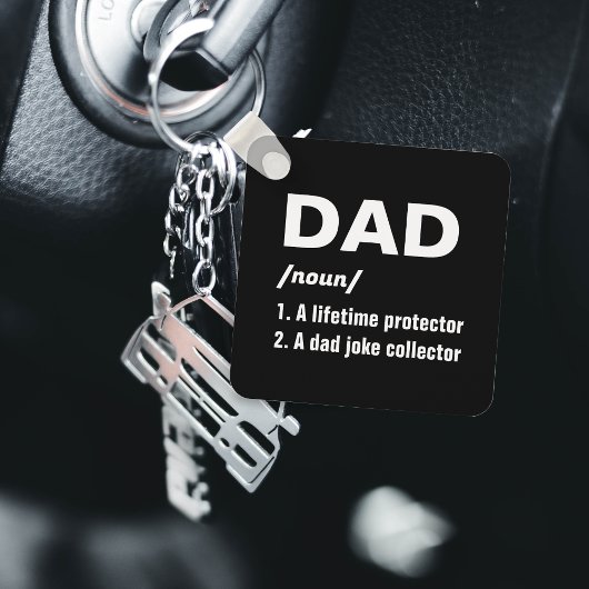 Grappig papa Definitie Foto Vaderdag Sleutelhanger