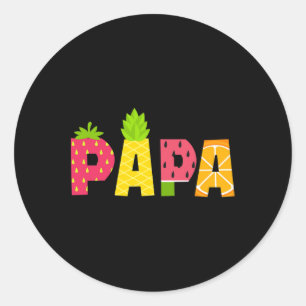 Grappig Papa Fruitarian Lover Summer Mannen Fruit Ronde Sticker