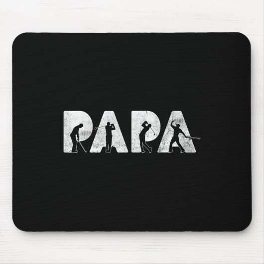 Grappig Papa Golf Daddy Grappig Vaderdag Gift Muismat (Voorkant)