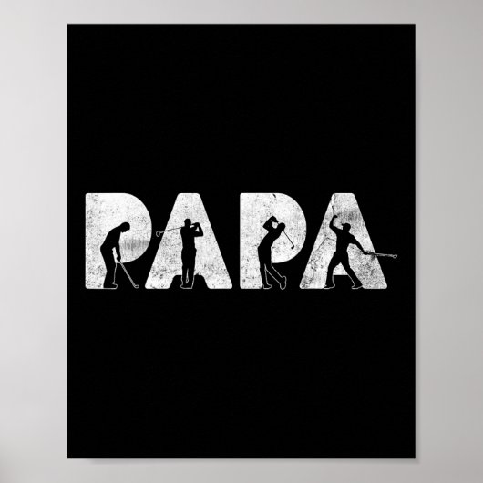 Grappig Papa Golf Daddy Grappig Vaderdag Gift Poster (Voorkant)