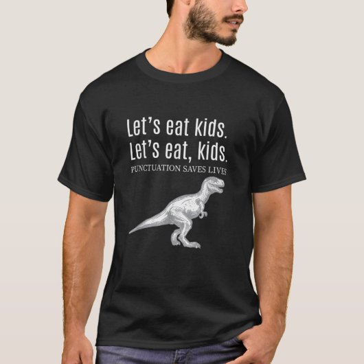 Grappig papa grapt grammatica interpunctie woordsp t-shirt (Voorkant)