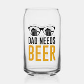 Grappig papa heeft bier woord kunst nodig blikvorm glas (Voorkant)