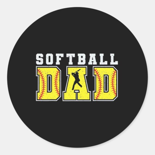 Grappig papa leven softbal honkbal opa's vaders ronde sticker (Voorkant)