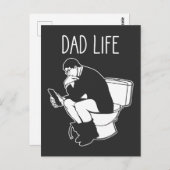 Grappig papa leven Vaderdag toilet luie papa Briefkaart (Voorkant / Achterkant)