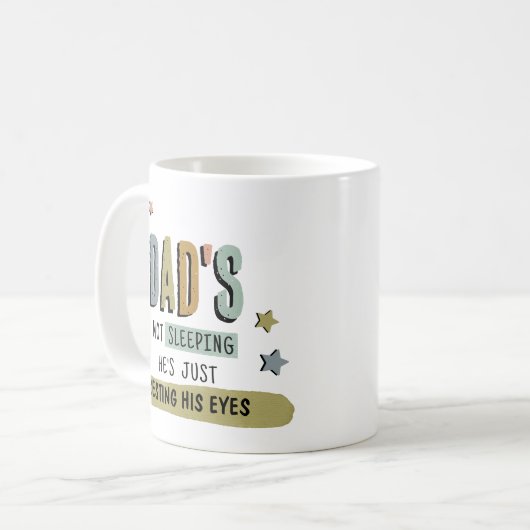 Grappig papa Mok cadeau 'Rust zijn ogen' (Voorkant links)