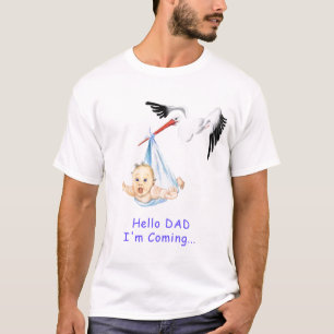 Grappig papa om T-shirt met ooievaar dragen Baby