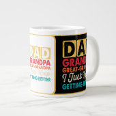 Grappig "Papa opa achter-opa" Grote Koffiekop (Voorkant rechts)