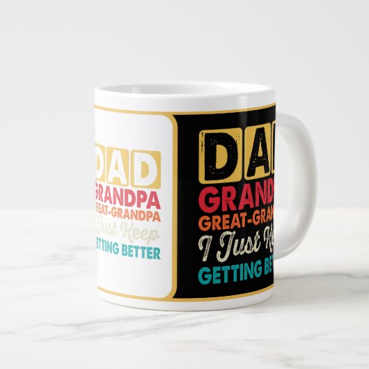 Grappig "Papa opa achter-opa" Grote Koffiekop (Voorkant rechts)