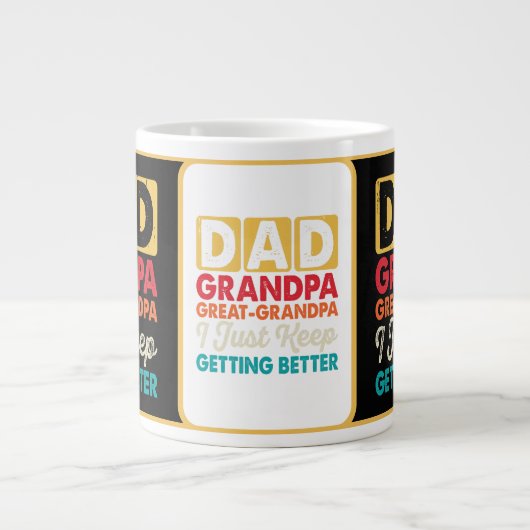 Grappig "Papa opa achter-opa" Grote Koffiekop (Voorkant)