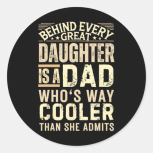 Grappig papa shirt van dochter mannen grappige vad ronde sticker