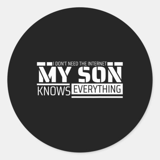 Grappig papa-shirt van zoon Mannen grappige vaderd Ronde Sticker (Voorkant)