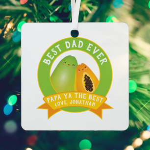 Grappig Papa Ya De Beste Schattigee Vader en Zoon  Metalen Ornament