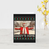 Grappig Papa's Home Trump Lelijke Kerst Xmas Pajam Kaart (Gele Bloem)