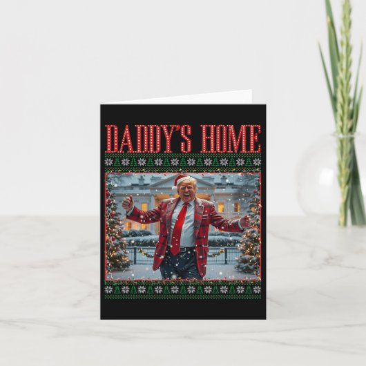Grappig Papa's Home Trump Lelijke Kersttrui XM Kaart (Voorkant)