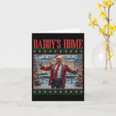 Grappig Papa's Home Trump Lelijke Kersttrui XM Kaart (Gele Bloem)