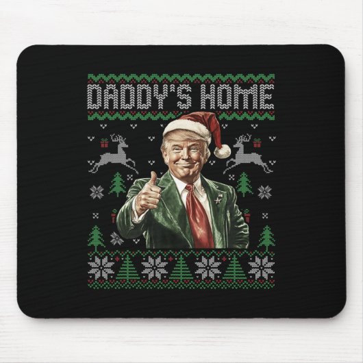 Grappig Papa's Home Trump Lelijke Kersttrui XM Muismat (Voorkant)