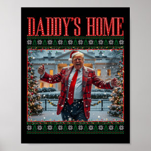 Grappig Papa's Home Trump Lelijke Kersttrui XM Poster