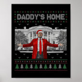 Grappig Papa's Home Trump Lelijke Kersttrui XM Poster (Voorkant)