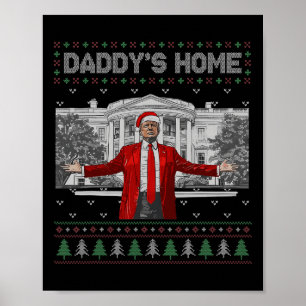 Grappig Papa's Home Trump Lelijke Kersttrui XM Poster