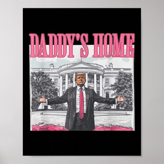 Grappig papa's huis Trump Pink 2024 Take America B Poster (Voorkant)