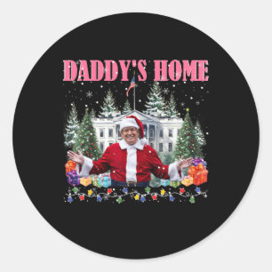 Grappig papa's huis Trump Pink 2024 Take America B Ronde Sticker