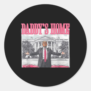 Grappig papa's huis Trump Pink 2024 Take America B Ronde Sticker