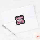 Grappig papa's huis Trump Pink 2024 Take America B Vierkante Sticker (Envelop)