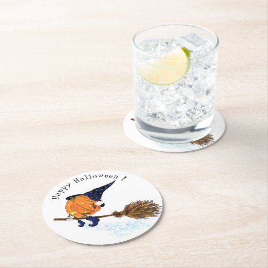 Grappig Papier Onderzetter Halloween Witch Pompoen (Insitu)