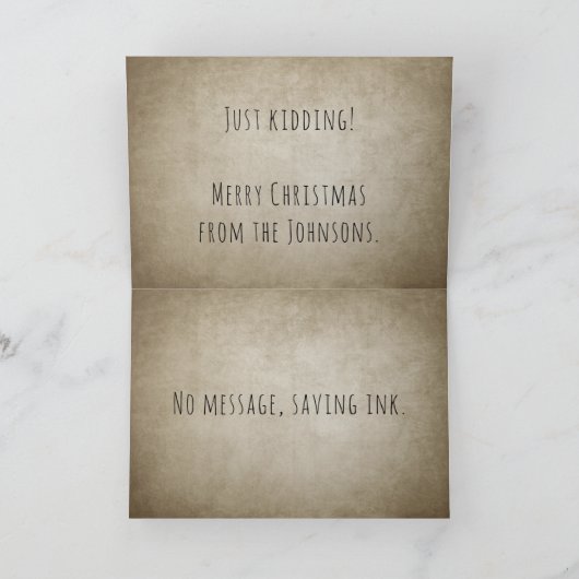 Grappig papier, tas, generieke kerstkaart feestdagen kaart (Binnen)