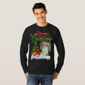 Grappig Papillon Hondenliefhebber Xmas Verlichting T-shirt (Voorkant volledig)
