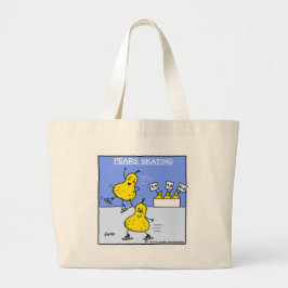 Grappig paren die Cartoon met peren maken Afbeeldi Grote Tote Bag