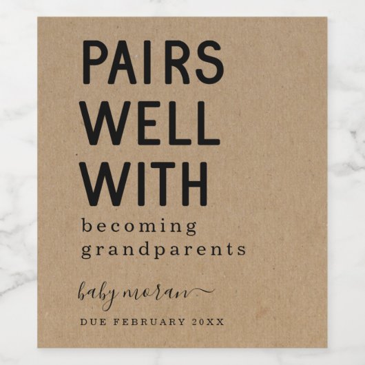 Grappig paren goed met grootouders worden wijn etiket (Enkel label)