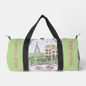Grappig Parijs en Eiffeltoren MAHJONG Plunjezak (Voorkant)
