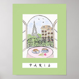 Grappig Parijs en Eiffeltoren "PARIJS" Poster