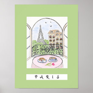 Grappig Parijs en Eiffeltoren "PARIJS" Poster