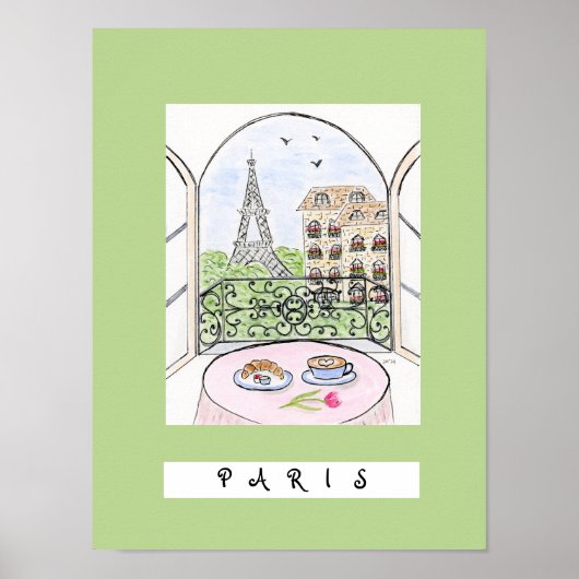 Grappig Parijs en Eiffeltoren "PARIJS" Poster (Voorkant)