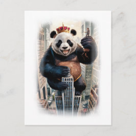 Grappig Parodie Panda Film Karakter op een Witte Feestdagenkaart