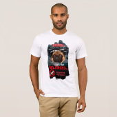 Grappig 'Pas op voor de hond' T-shirt – Heren T-sh (Voorkant volledig)